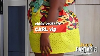 Voluptuous African-American Salesperson With A Large Rear End