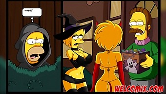 Halloween Adult Cartoon With Big Boobed And Big Ass Characters.