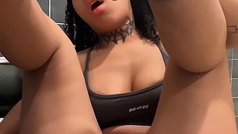 Public Gym Bathroom Affair With An Ebony Beauty